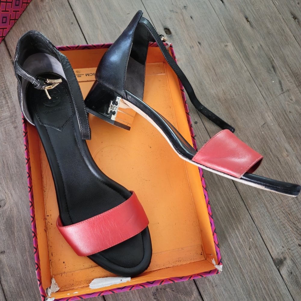 Tory Burch Black and Red Sandals